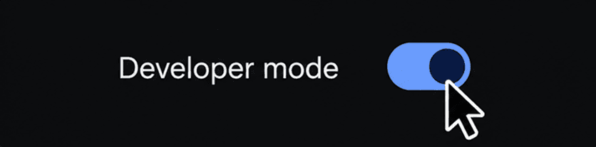 Chrome Developer mode switch turned on